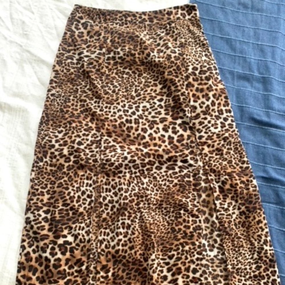 Nasty Gal Cheetah Midi Skirt